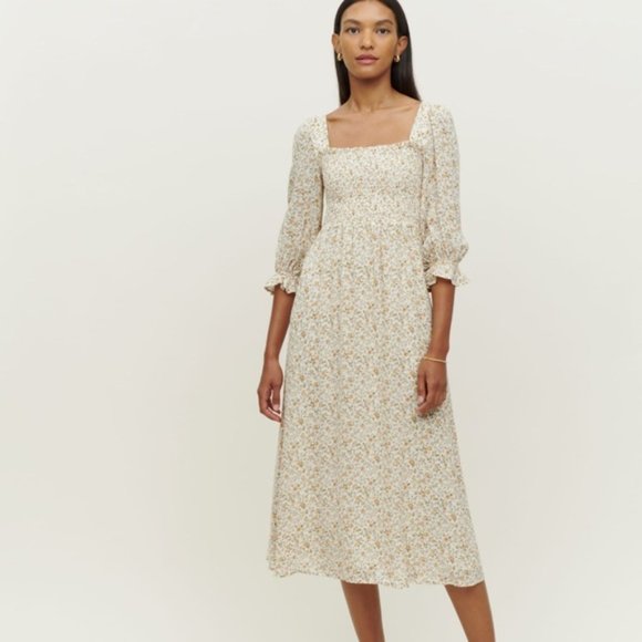 Reformation Dresses & Skirts - Reformation Floral Cream Midi Dress